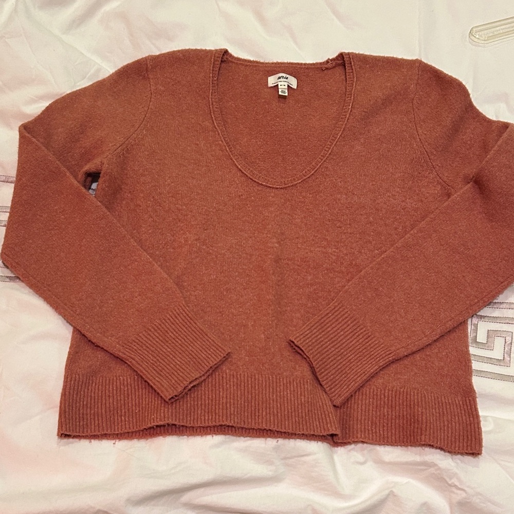 Aerie Women's Warm Dust Pink Scoop Neck Sweater